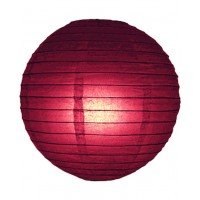 12" Paper Lantern Burgundy - Regular Wire Ribbed